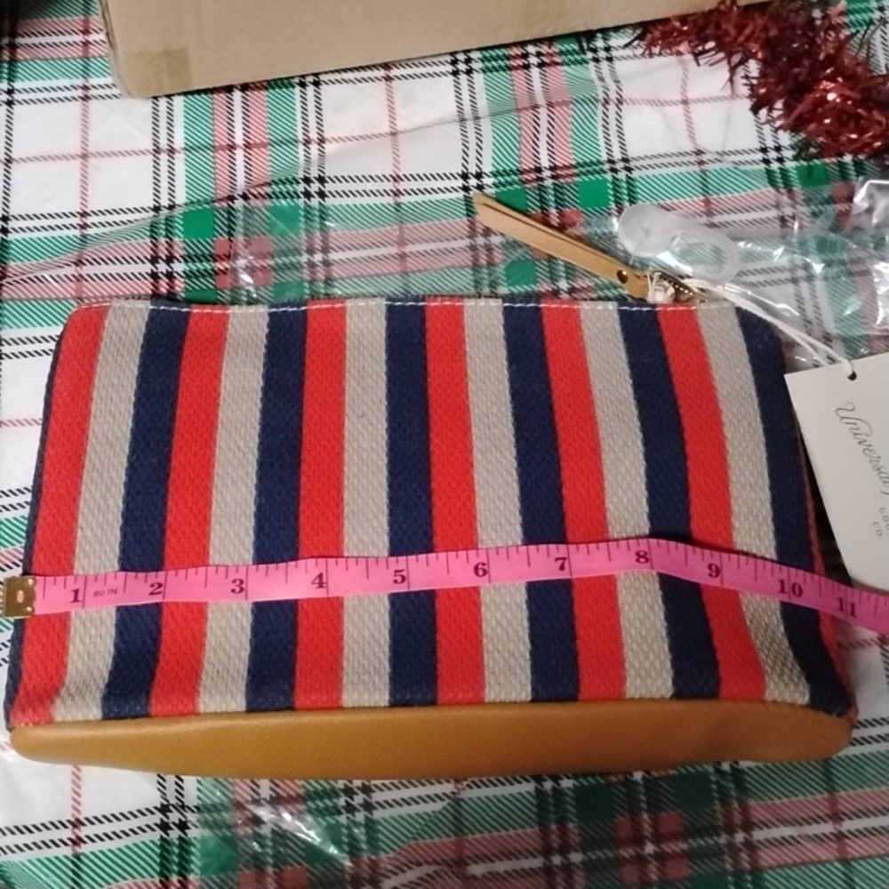 Universal Thread Striped Clutch with Red, Blue, and Tan - Picture 5 of 7
